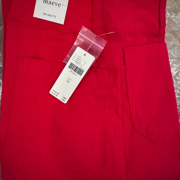 The Colette Cropped Wide-Leg Pants by Maeve NWT True Red Size 26 Standard - Picture 3 of 4